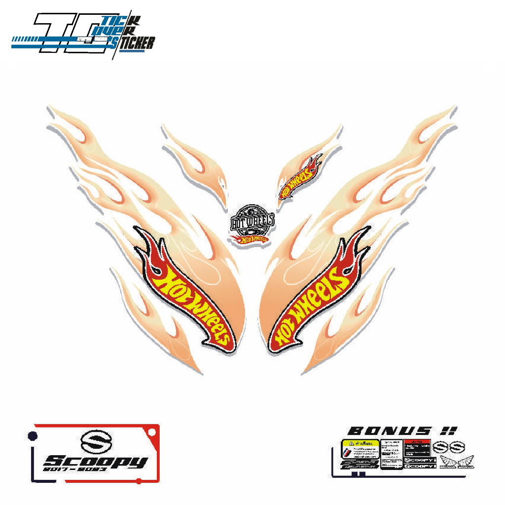 Stiker Striping Body Motor Honda Scoopy /MTF3/ Atau  Variasi Free Sticker Set / SETIKER SCOOPY / STI