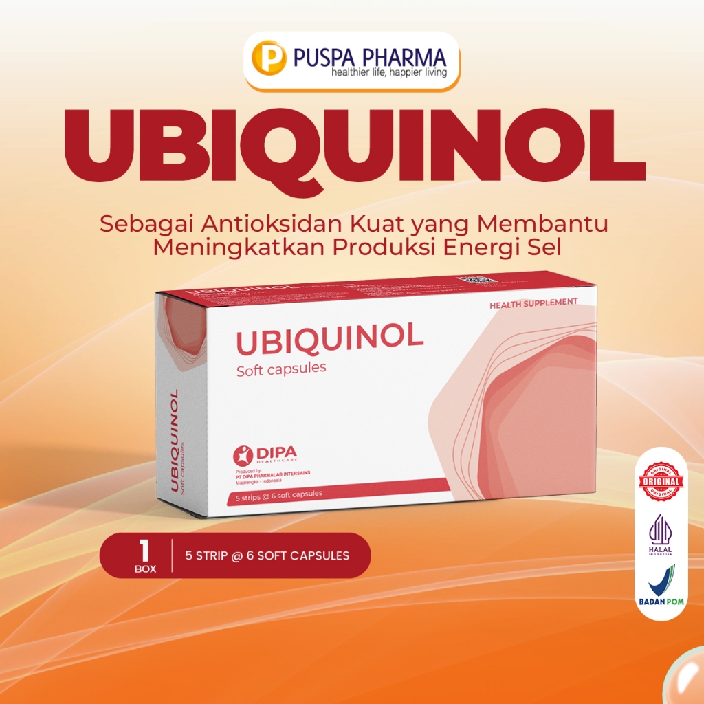 Ubiquinol (Co Enzym Q10) - Membantu memelihara kesehatan Jantung & Fertilitas - isi 30 Kapsul