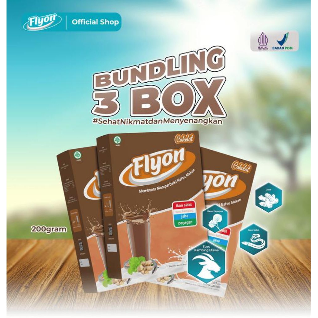 

FLYON PAKET 3 BOX - SUSU PENGGEMUK BADAN PENAMBAH NAFSU MAKAN