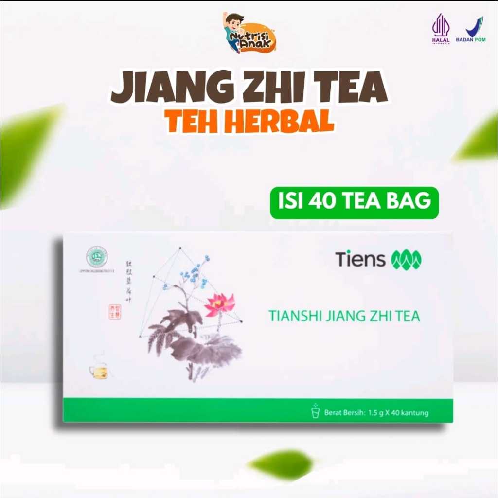 Teh Tiens Jiang Zhi Tea Isi 40 Sachet Per Box Asli Ori Segel , Peluntur Lemak Darah , Antioksidan Ti