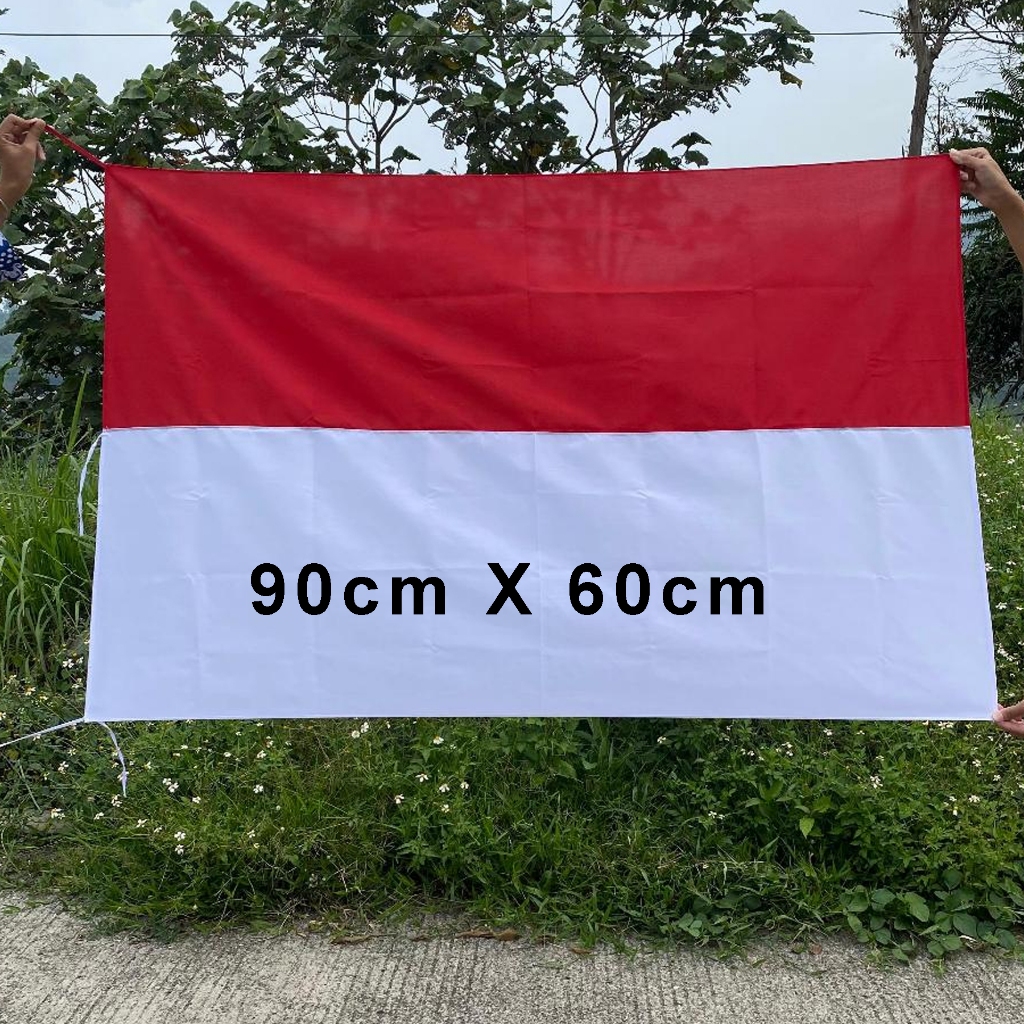 Bendera Merah Putih 120 x 80 cm - Bahan Katun Satin Tebal Ukuran Panjang Besar Jumbo