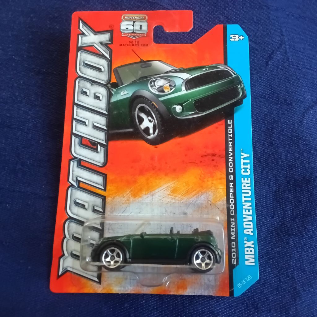 Diecast Matchbox Mbx Adventure City 2010 Mini Cooper S Convertible Hijau Gelap
