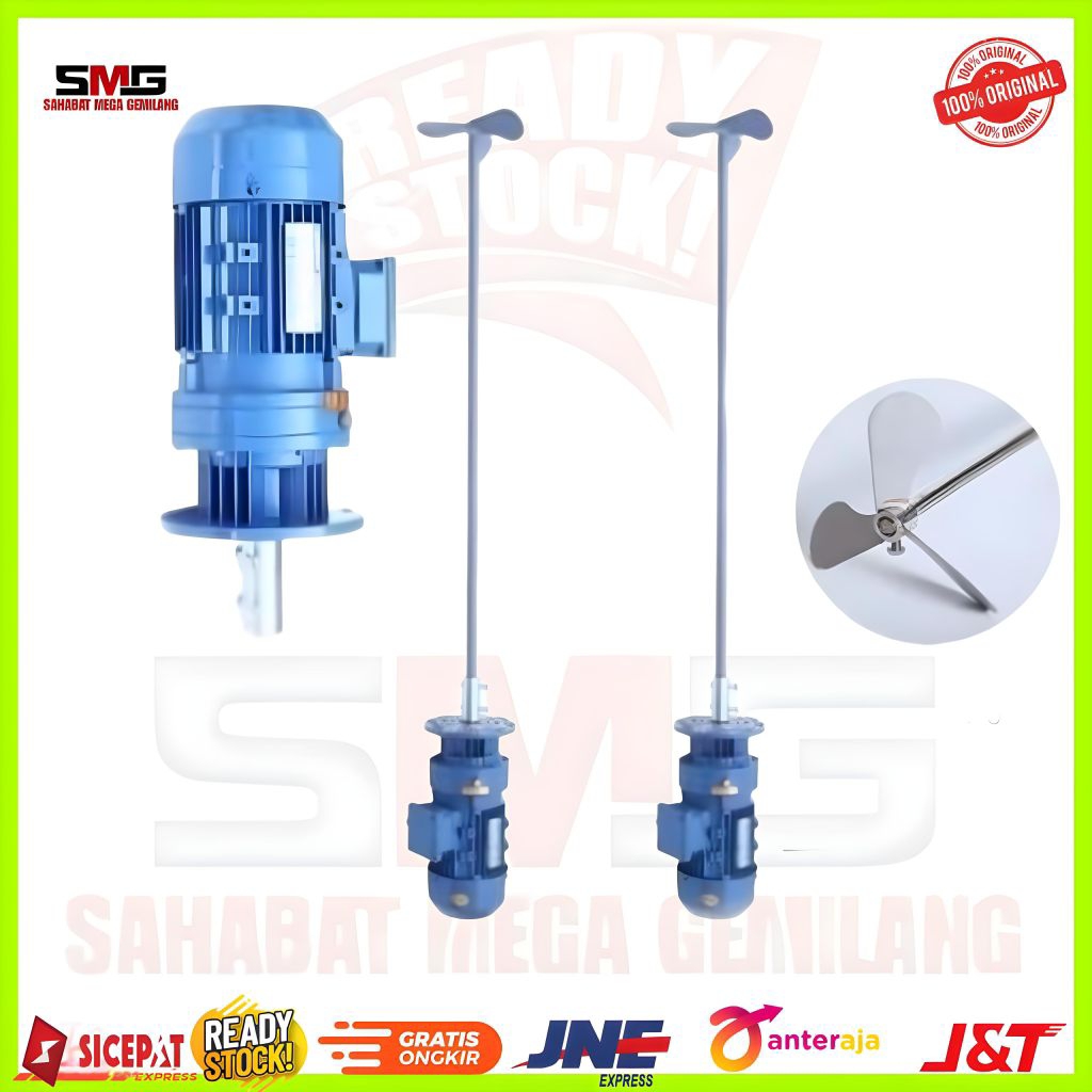 Mixer agitator kimia SS304 1,1KW 1,5HP 380V 2P Agitator Mixer Kimia