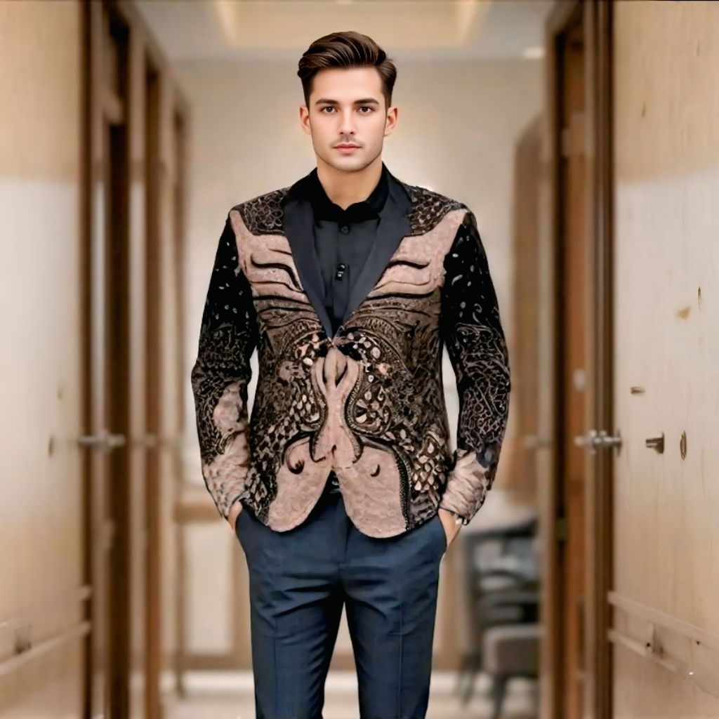 jas batik premium blazer batik pria modern batiknyajulio nh 1