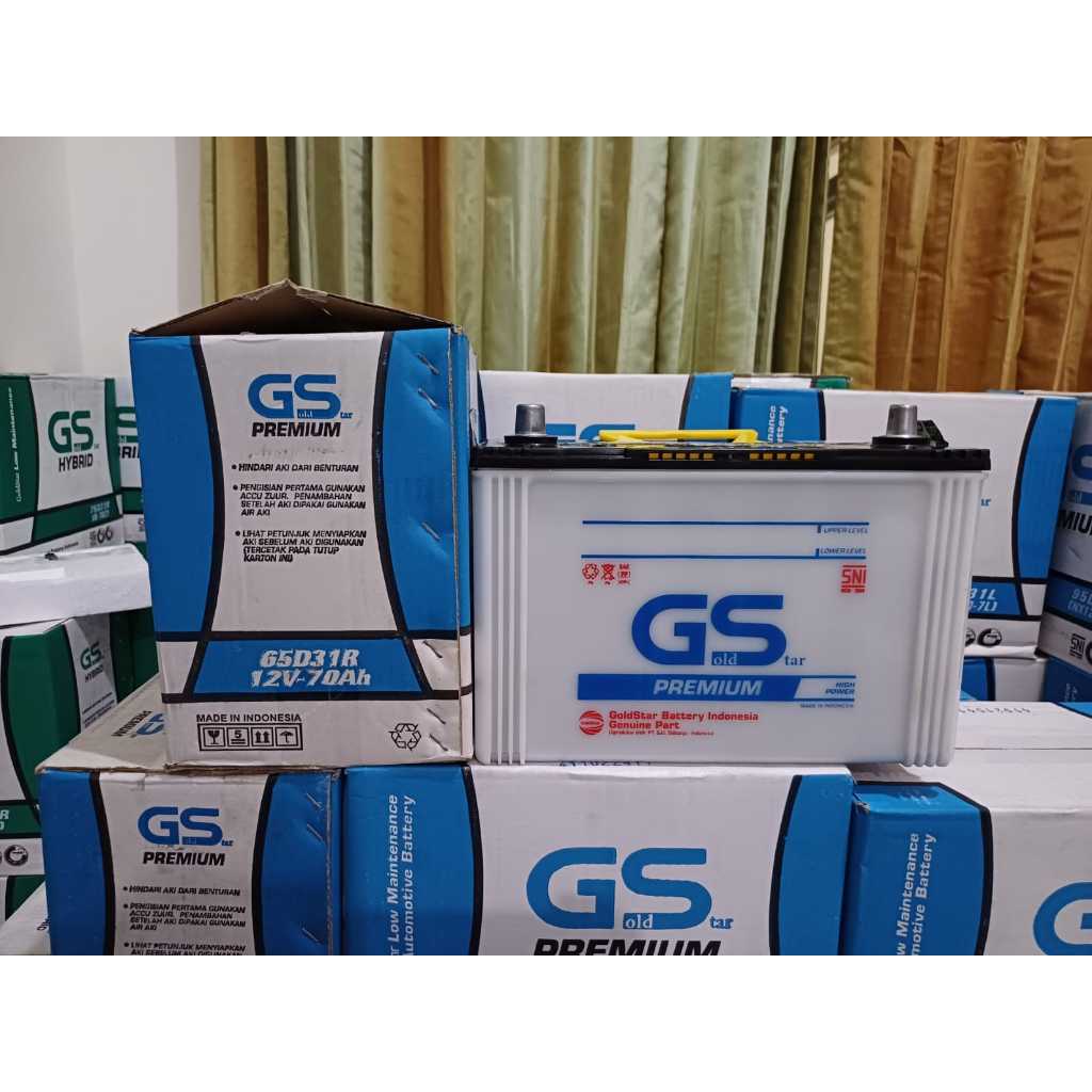 AKI MOBIL L-300/FOTKLIFT/ISUZU TRUK GS Gold Star Premium 65D31R 12V-70AH