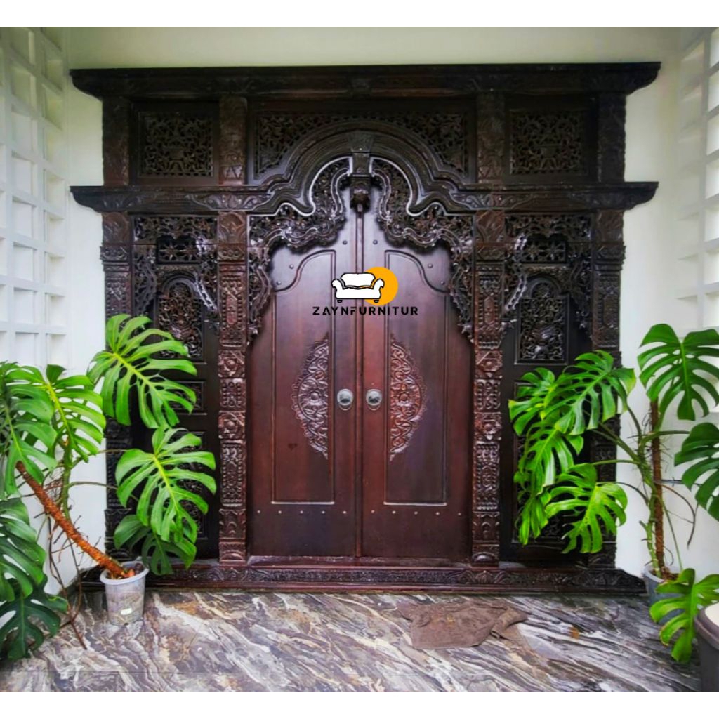 READY STOCK Pintu Ukir Gebyok 3 Meter Kayu Jati Jepara