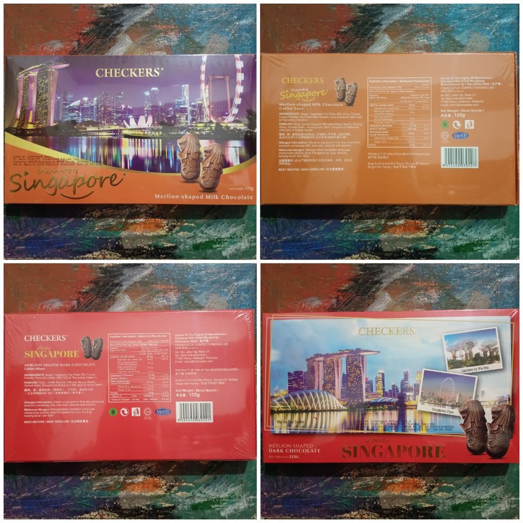 

Checkers 125gr Lovely Discovery Singapore Sing Merlion Shaped Dark Milk Chocolate Coklat Singapur Hitam Susu