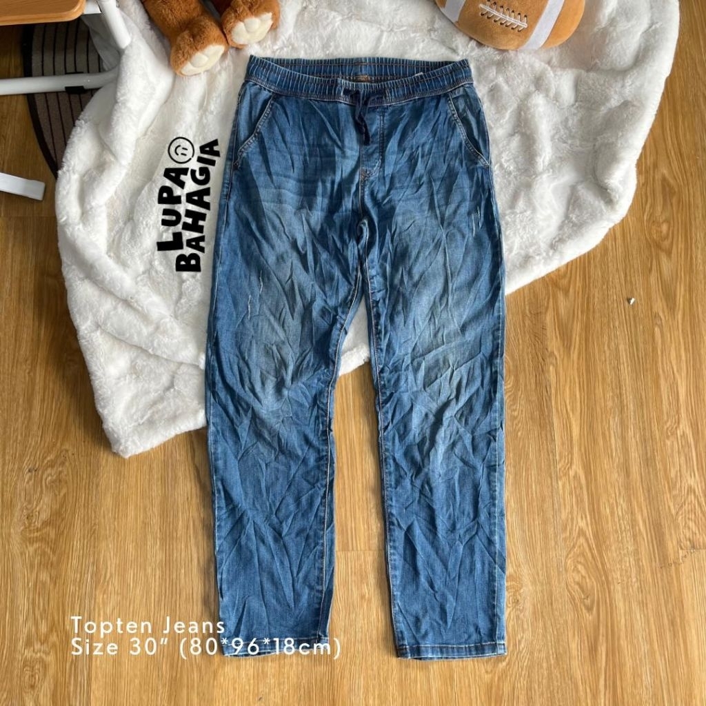 TOPTEN Blue Wash Slimfit Jeans Long Pants size 30" • 100% Original (Celana Panjang)