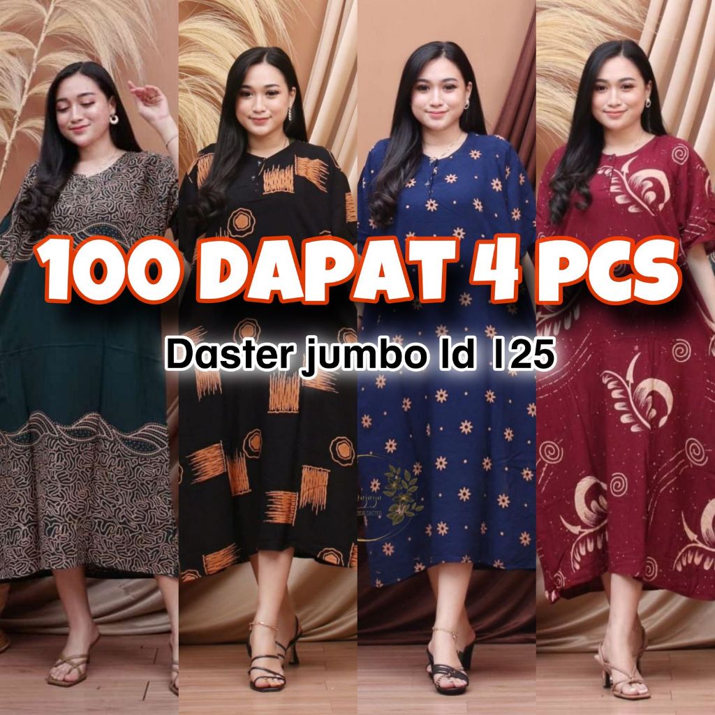 [BISA COD] 100 Dapat 4pcs || Daster Rayon Jumbo Lengan Pendek Busui Bumil Kancing Depan Lengan Pende
