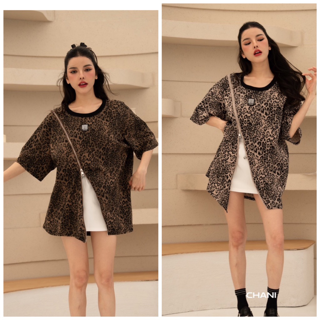 blouse import bangkok/ baju atasan wanita import/baju chani bangkok/kaos wanita import/kaos leopard 