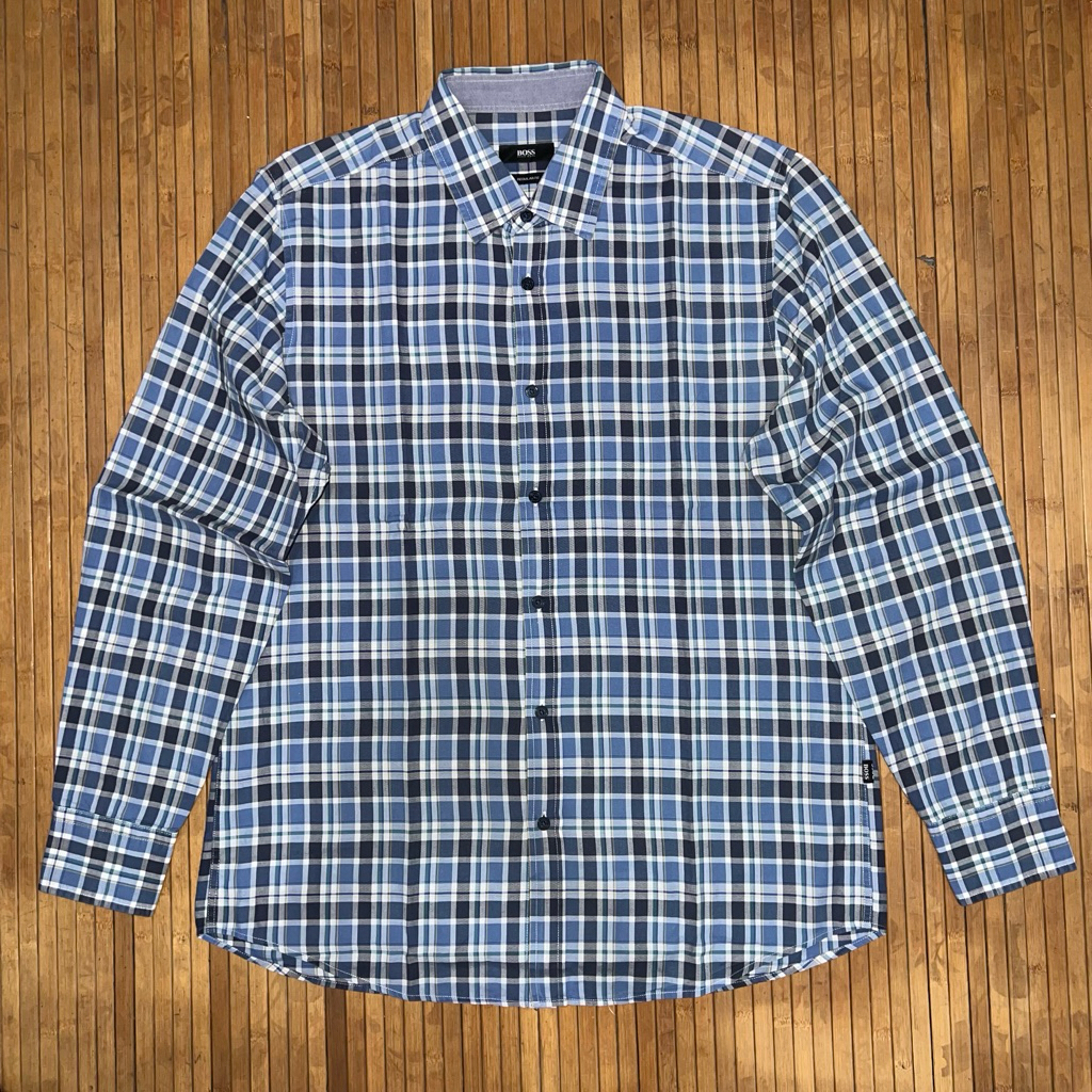 HUGO BOSS PLAID LONG SLEEVE SHIRT