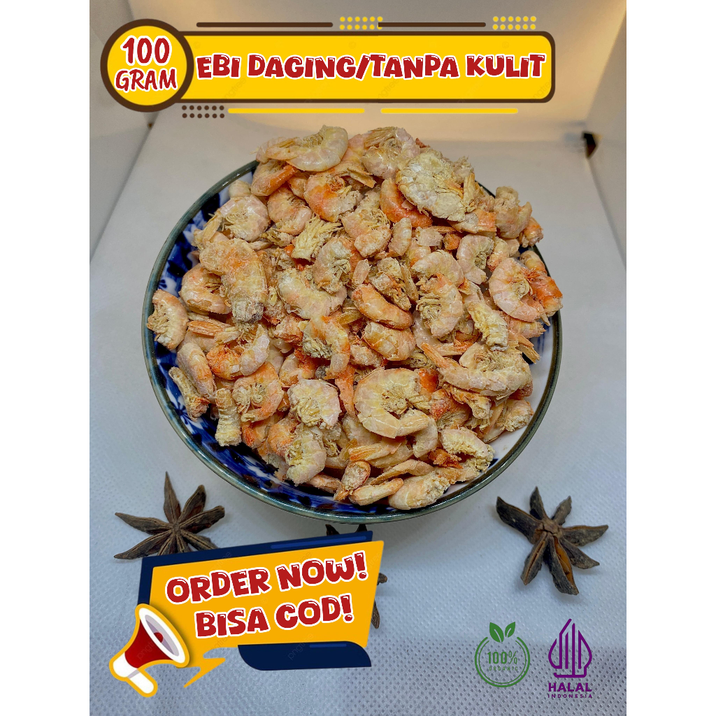 

Ebi daging 100gram / ebi kupas / bumbu masak terbaik