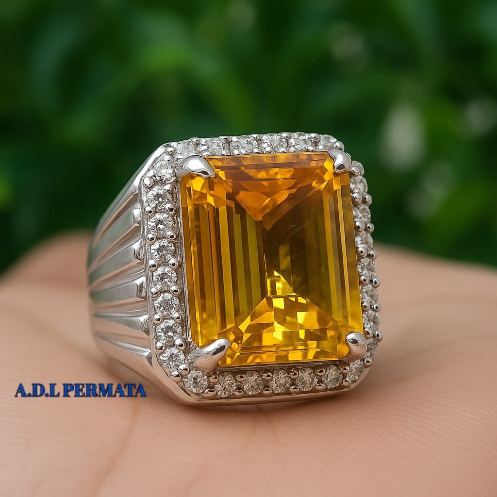 CINCIN BATU NATURAL CITRINE JUMBO DIJAMIN ASLI