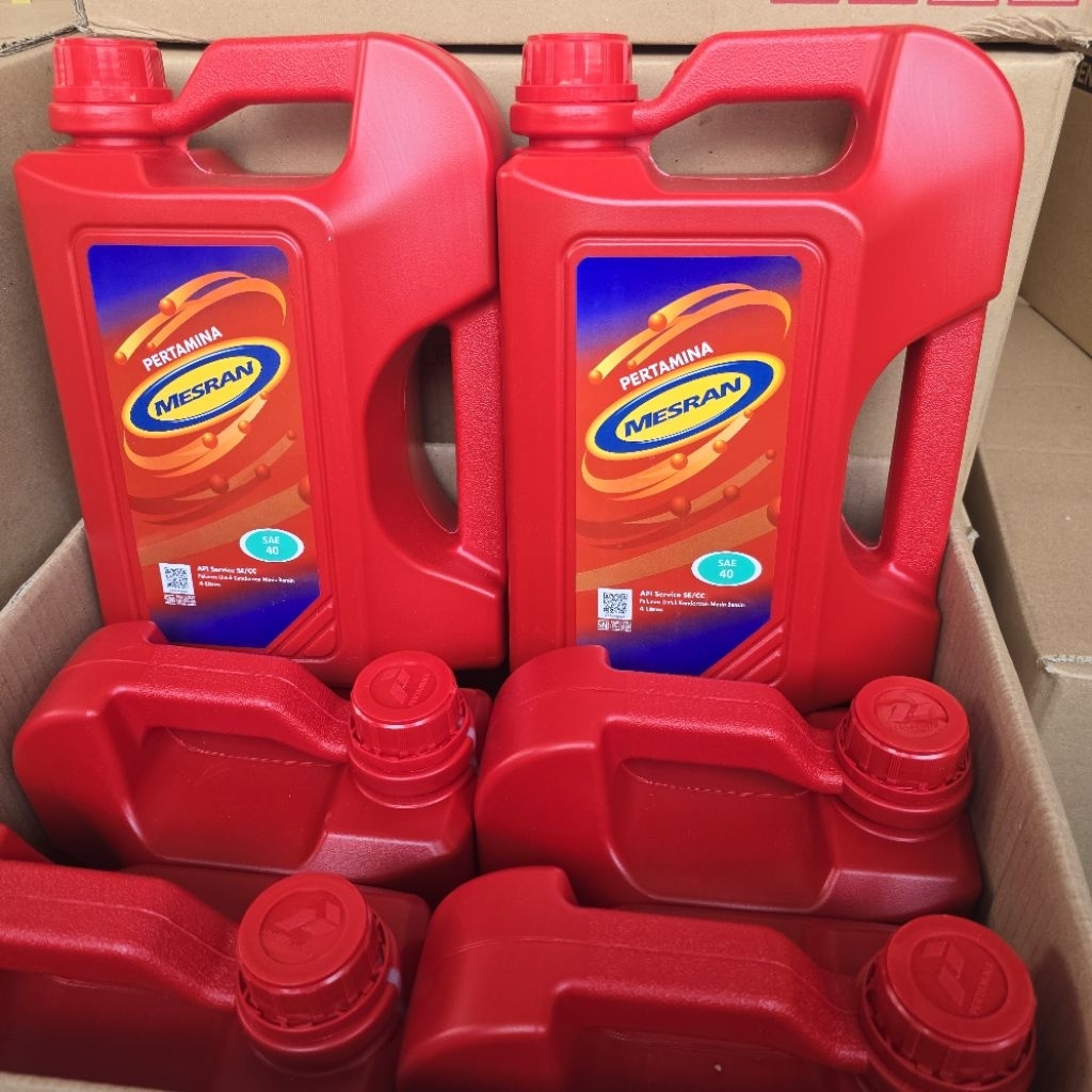 (1DUS) OLI MESRAN SAE 40 SD OIL MESIN PERTAMINA MOBIL 4L 4 LITER PERDUS ISI 6 GALON