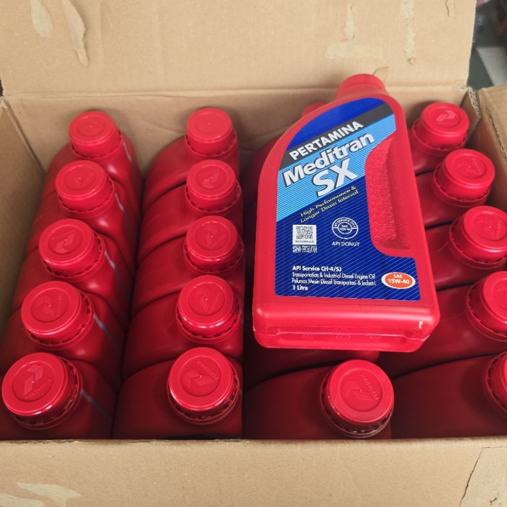 (1DUS) OLI MEDITRAN SX 1L SAE 15W-40 OIL MESIN PERTAMINA 1 LITER PERDUS X 20 BOTOL