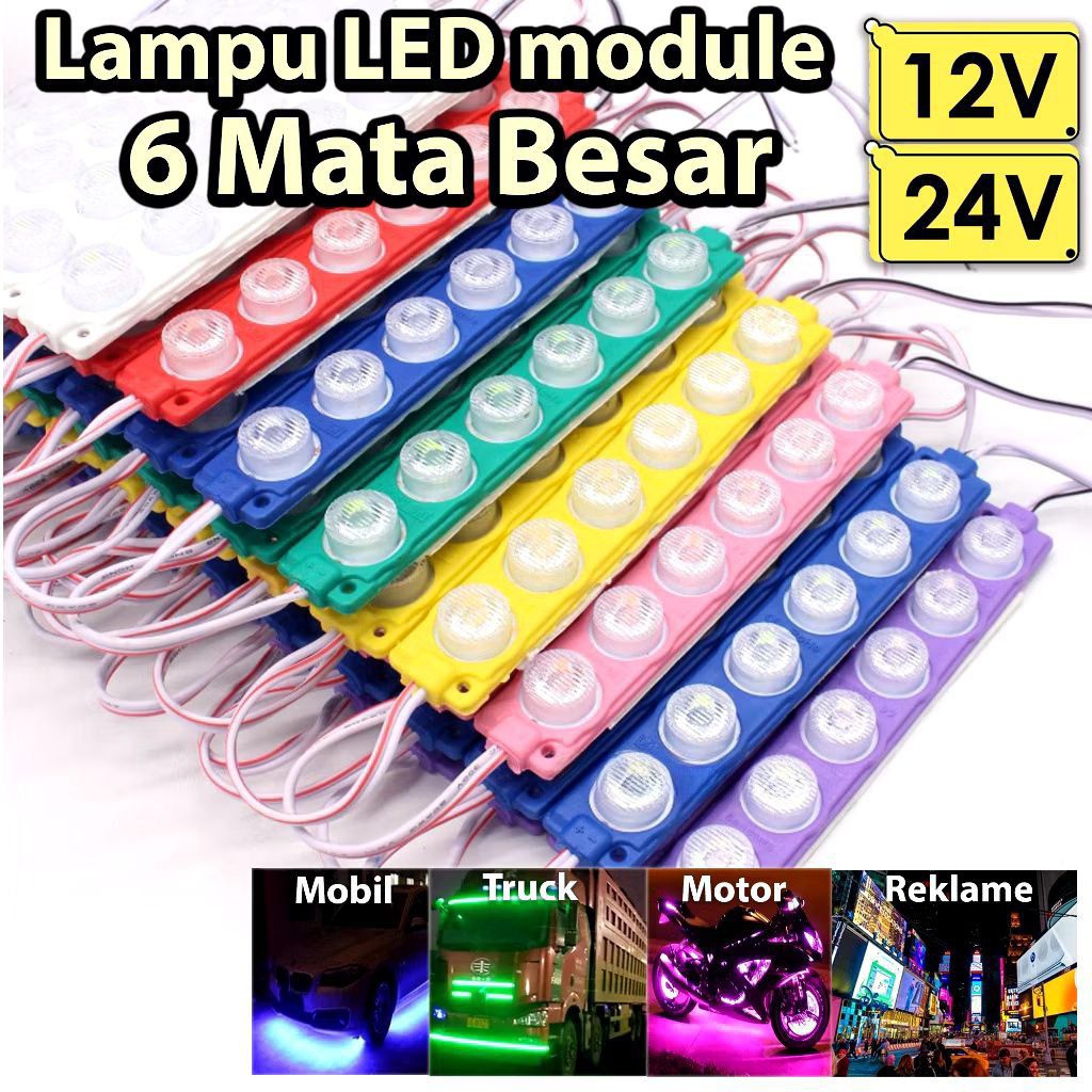 LAMPU MODUL STRIP 6 MATA LED 6WATT SMD 13620 12 VOLT 24 VOLT