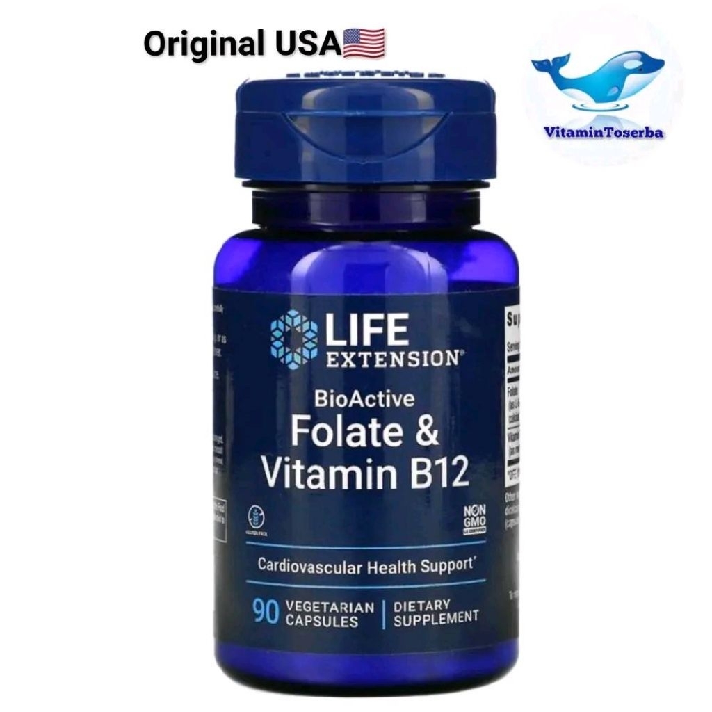 Life Extension BioActive Folate Vitamin B12 Cardiovascular 90 Veg Caps