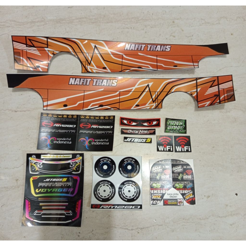 

Stiker livery miniatur bus ONTY NAEL Glossy Anti Air