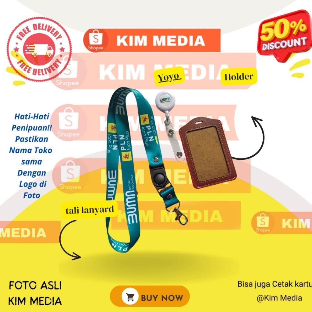 

Tali Lanyard PLN ICON PLUS HIJAU / Lanyard idcard icon plus / gantungan id/Kalung kartu id Icon plus Bumn ( Ready)