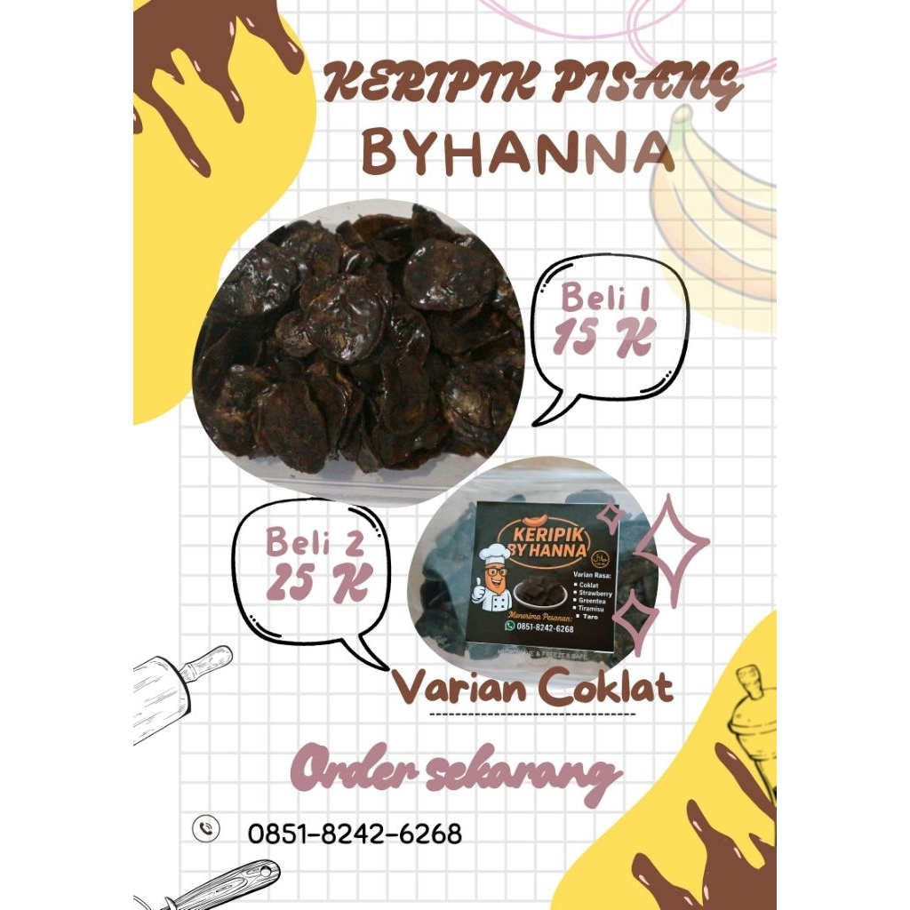 

keripik pisang varian coklat