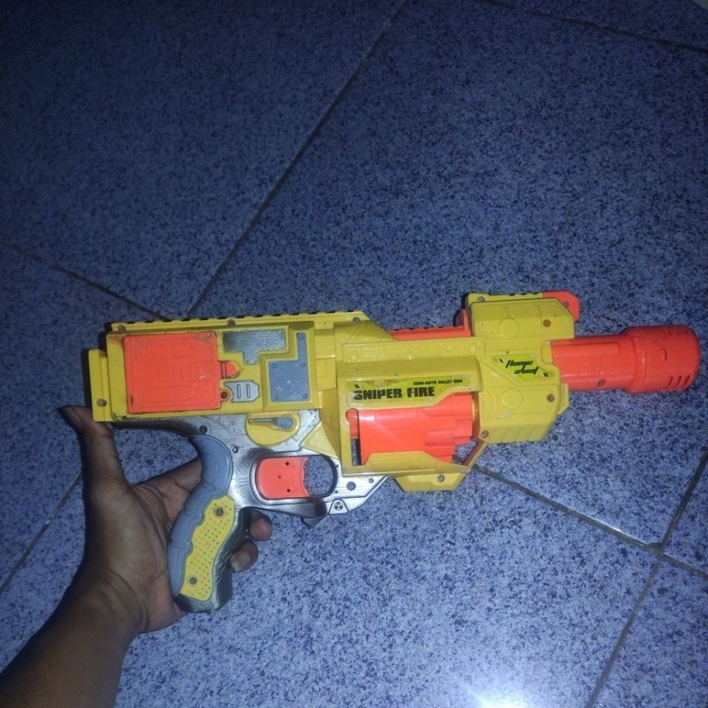 Mainan Nerf Flame Swat Semi Auto  bellet sniper fire