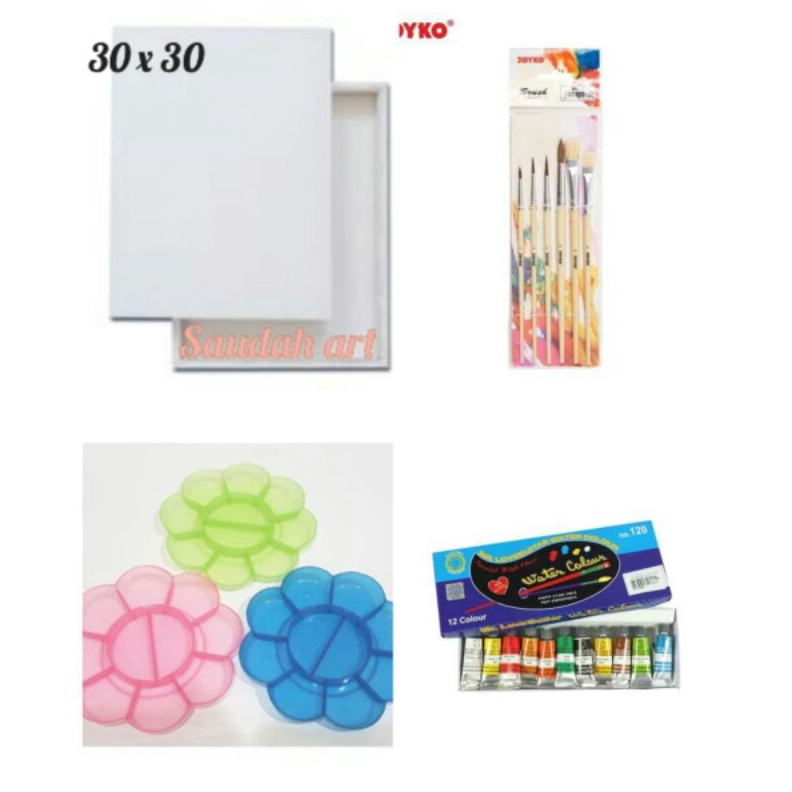 

KODE K55E Paket Kancas Lukis kanvas 3x3 kuas palet cat air