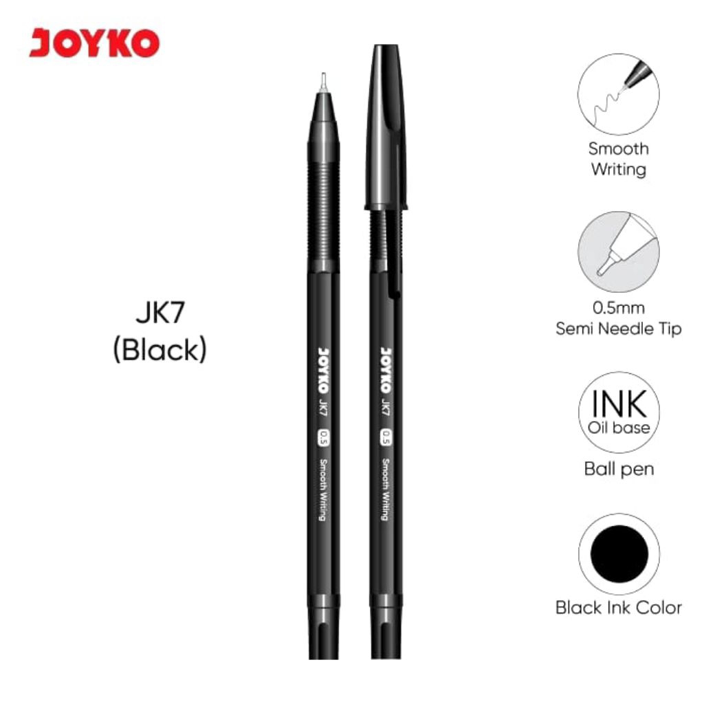 

Bolpoin Bull Pen Joyko JK-7 Warna Hitam Ecer