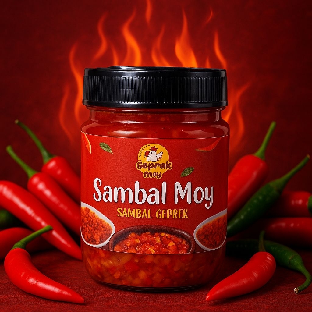 

Sambal Moy 150ml - Sambal Geprek Rumahan Pedas Nikmat