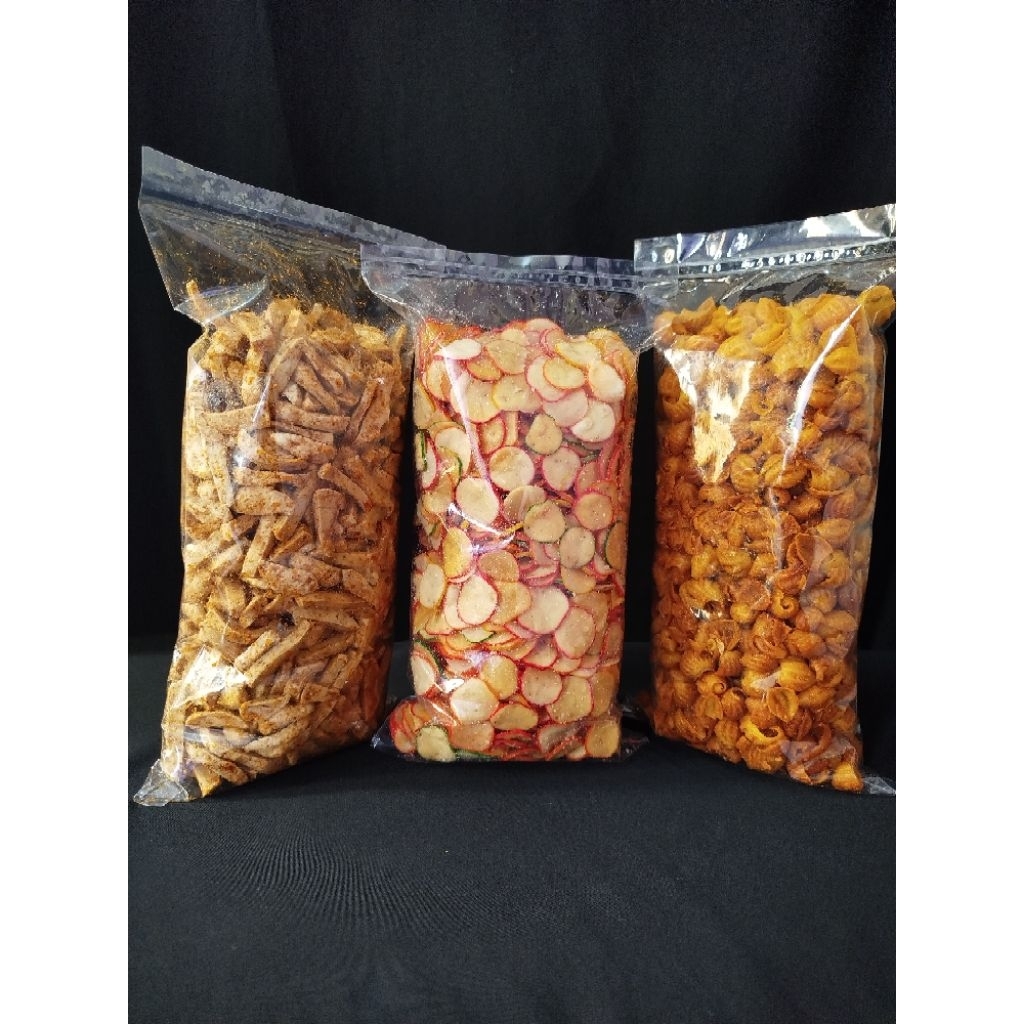 

Keripik Bantet Seblak Bawang Pedas Kemasan 1/2KG