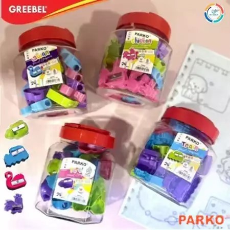 

PARKO Rautan Serutan Pensil Sharpener / Rautan Sekolah Parko By Greebel 24 Pcs