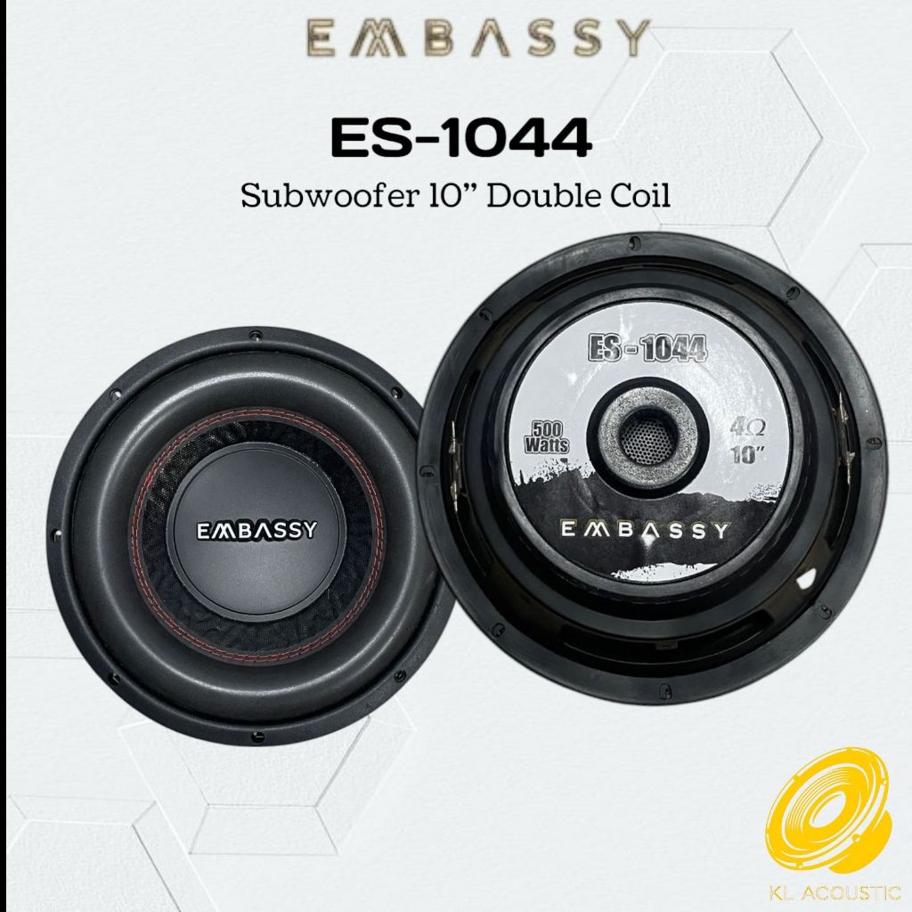 SUBWOOFER 10 inch EMBASSY ES-1044 DOUBLE COIL 500 WATT PMPO