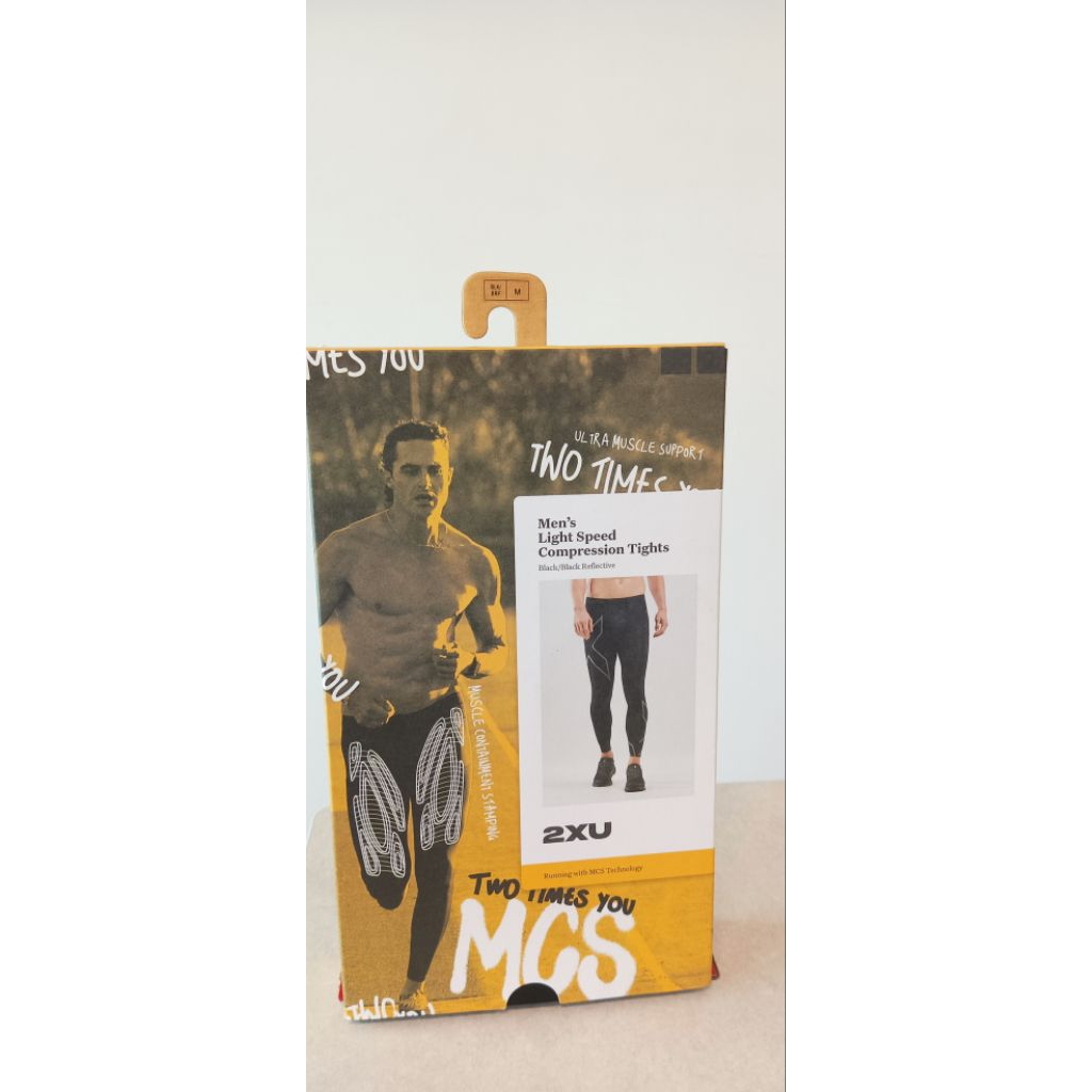 2XU Men Light Speed Compression Tights Black Silver with MCS Technology Size M. Compression Pants/Le