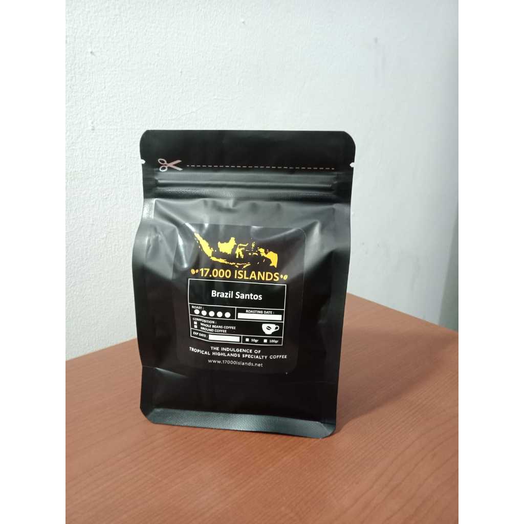 

17.000 Islands Roasted Coffee Bean Biji Kopi Roasted - Brazil Santos 100 gram