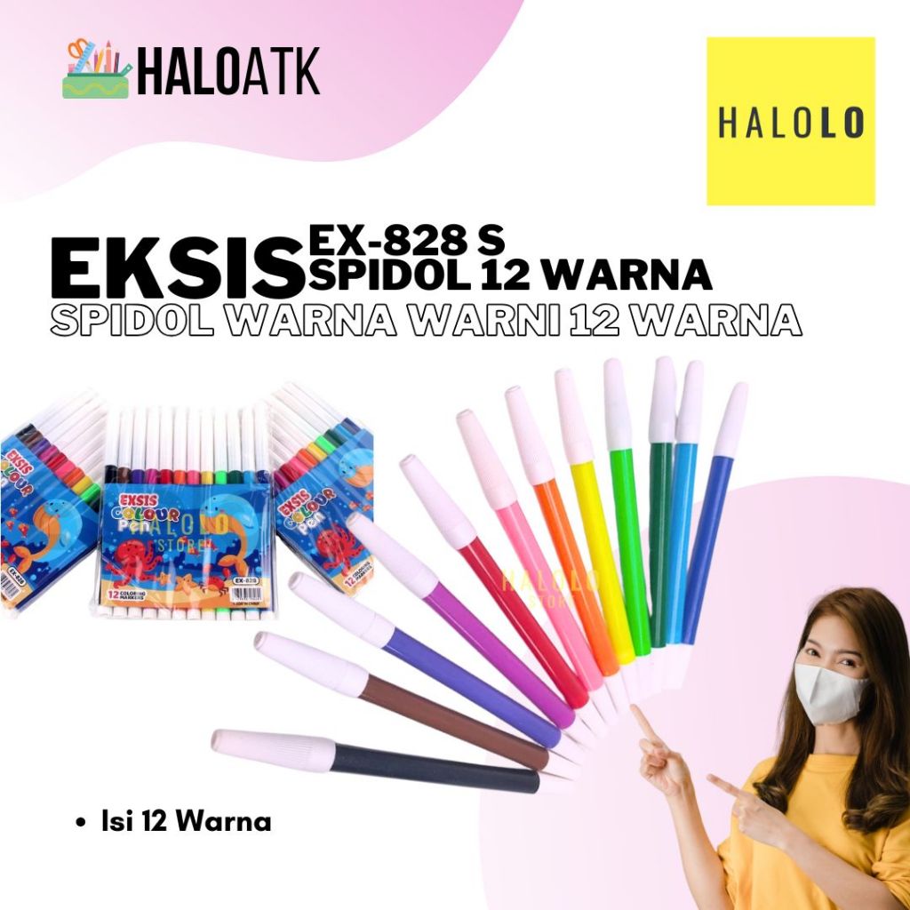 

Spidol Set Mini 12 Warna Spidol EXSIS EX-828 Color Pen Mini