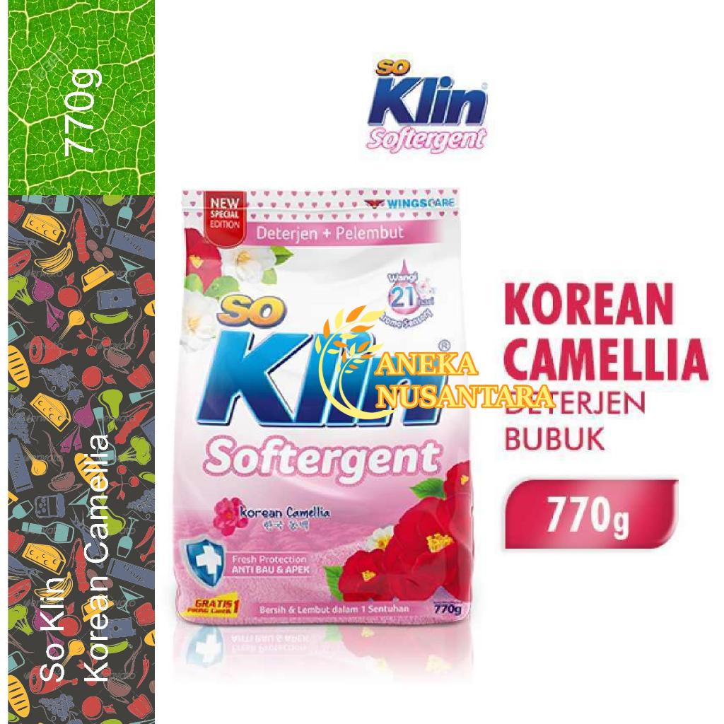 Detergen Bubuk Pelembut So Klin Softergent Pink-Korean Camellia 770Gr Soklin Korean Camellia 770 gra