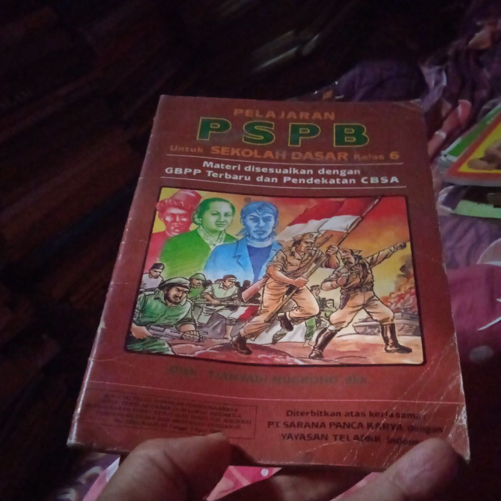 buku Pelajaran PSPB untuk SD kelas 6, buku original jadul