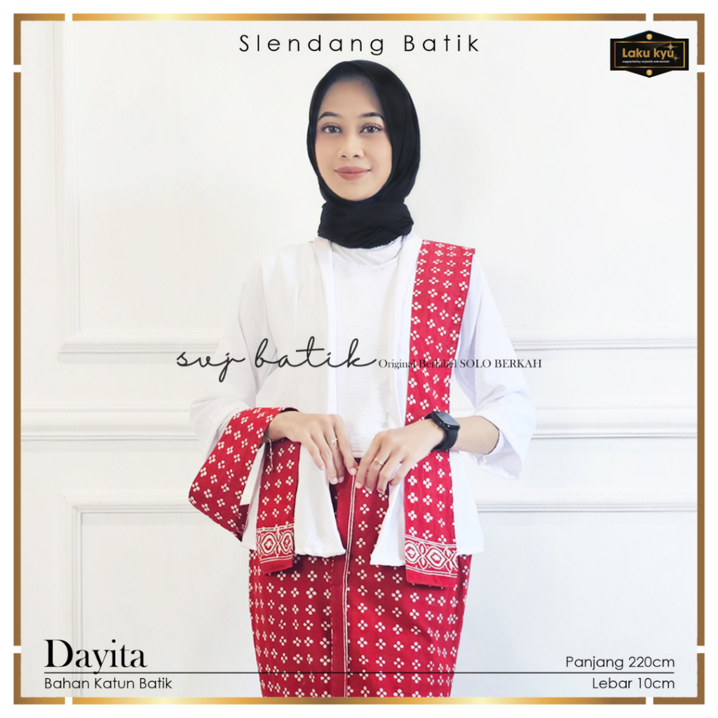 Selendang BATIK syal panjang syal batik CUKIN katun premium aksesoris batik pria dan wanita svj solo