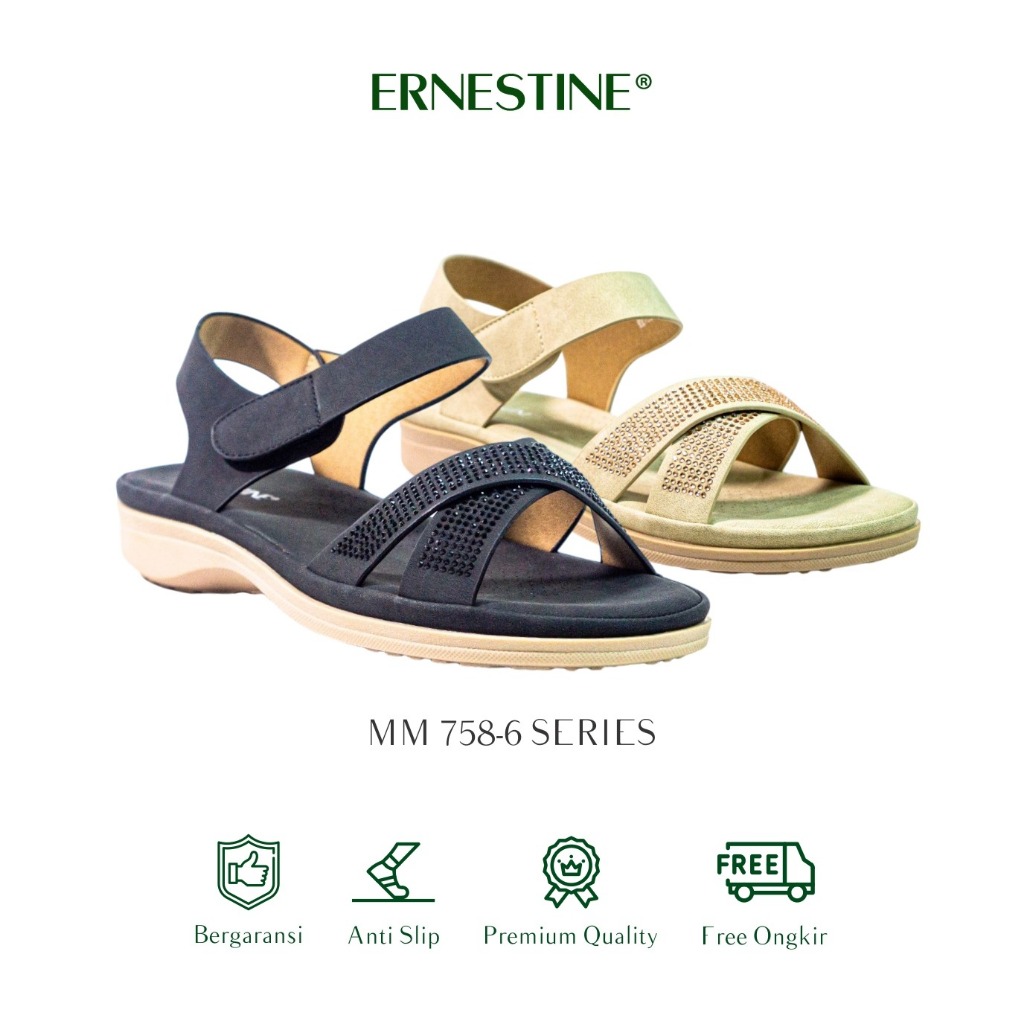 [BUY 1 GET 1 FREE] Sandal Wanita Casual Type MM 758-6 Ernestine Collection