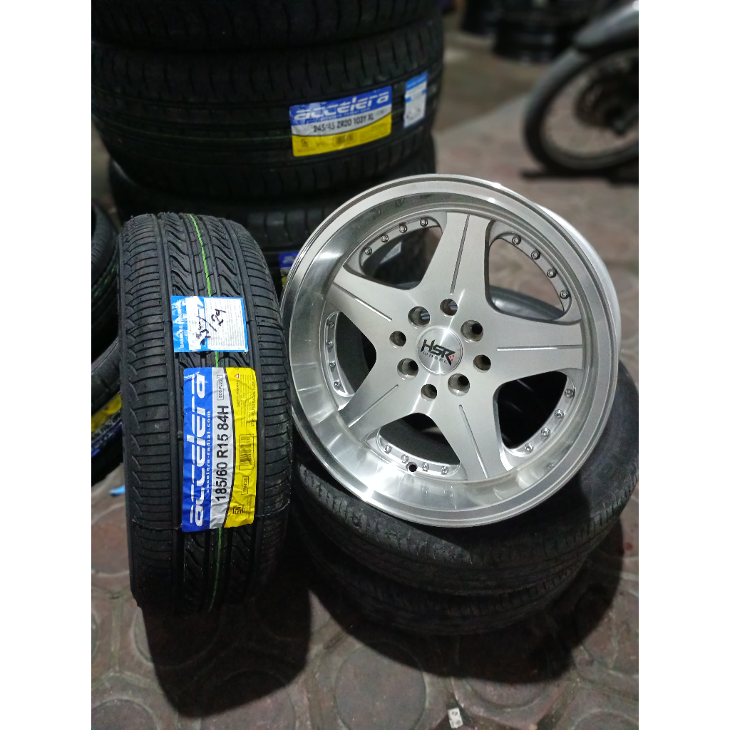 Paket Velg + Ban Velg HSR ANAMBAS R15 Celong Lebar 7/85 Pnp mobil Brio Jazz Yaris Avanza Livina