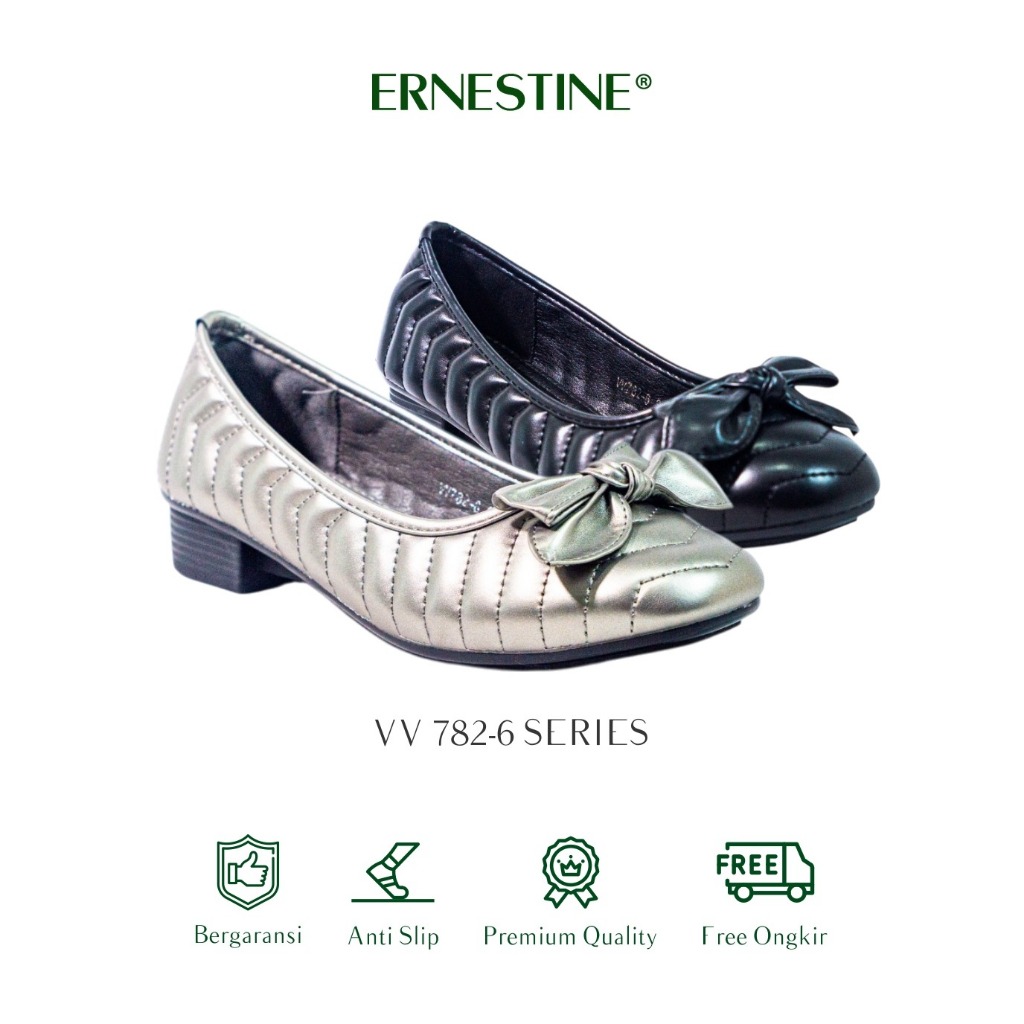 [BUY 1 GET 1 FREE] Sepatu Flatshoes Formal Wanita Type VV 782-6 Ernestine Collection