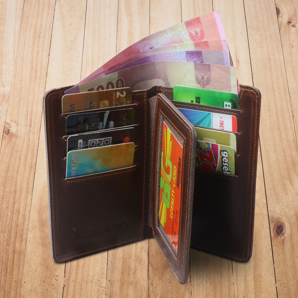 Dompet LIPAT Pria Pendek Full Kulit Sapi ASLI D003 CP QI