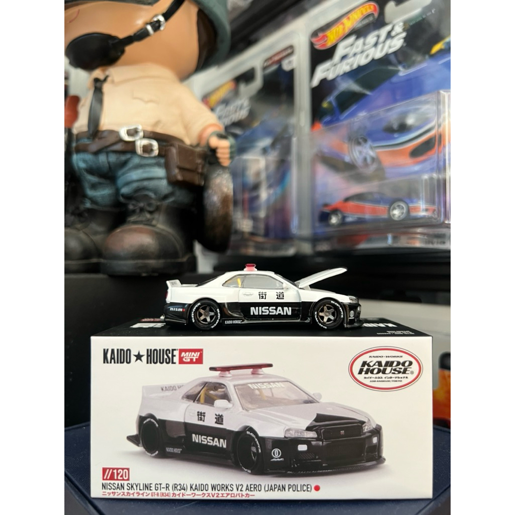 Mini GT Kaido House Nissan Skyline GTR R34 Police Unsealed Mulus