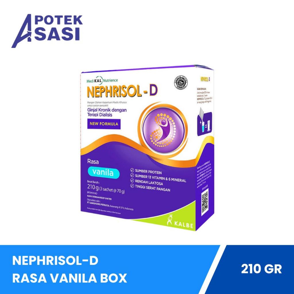 

Nephrisol - D Vanila 210 Gram | Susu Tinggi Protein Khusus Pasien Ginjal Dialisis