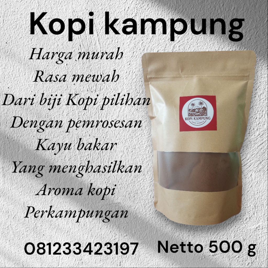 

Bubuk kopi kampung kemasan 500g