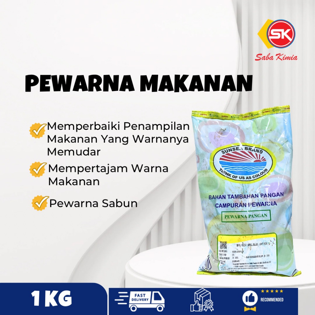 

Pewarna Makanan Sunsea Biru Muda (Brill Blue Light) 1 KG