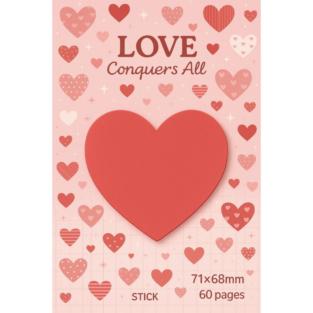 

M&G Heart Shape Sticky Notes 60 sheets 71x68mm, Red & White (AS33V174)