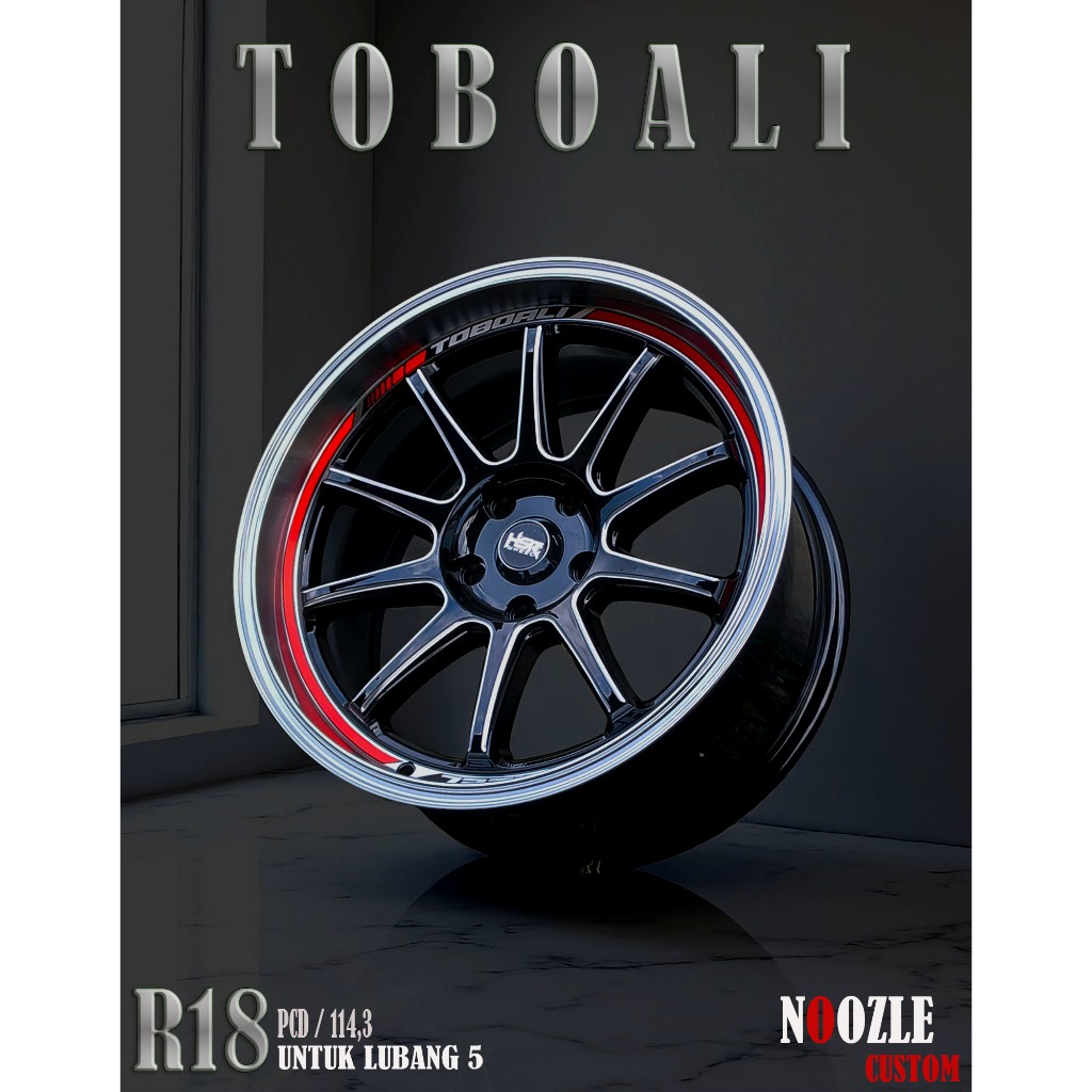 Velg Mobil Ring 18 Lubang 5 Type HSR Toboali Pelek Racing innova xpander Hrv R18 Baut 5 paket ban 23