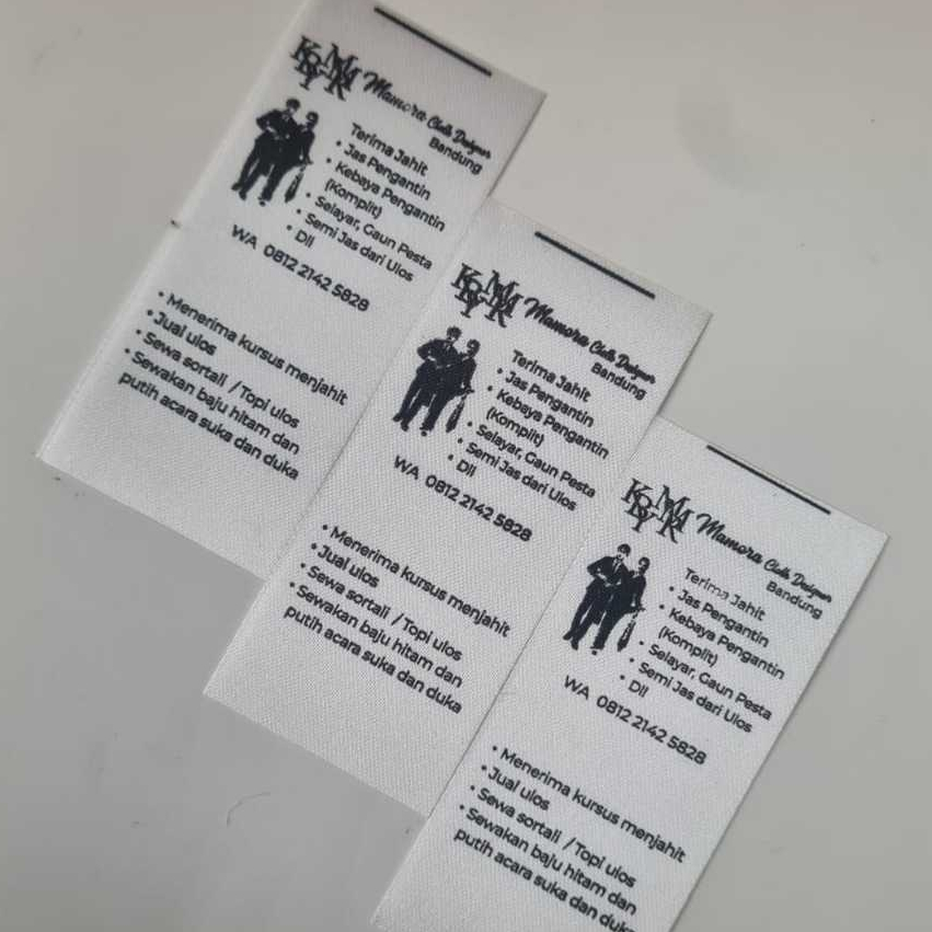 

160meter label baju label satin label wash tag label pencucian label pakaian label brand label nama label merk