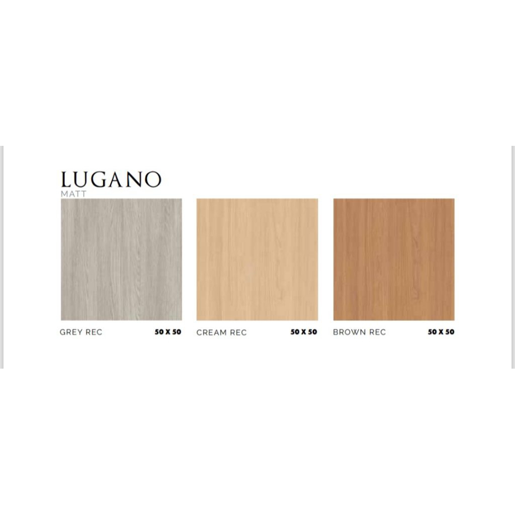 KERAMIK MERK PLATINUM TIPE LUGANO GREY CREM BROWN UKURAN 50X50 RECTIFIED CUTTING PERMUKAAN TEKSTURE 
