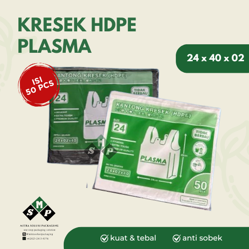 TERMURAH  [50 PCS] KRESEK PLASMA PUTIH 24 / KRESEK PLASMA HITAM 24 / KRESEK HDPE PLASMA 24 / KRESEK 